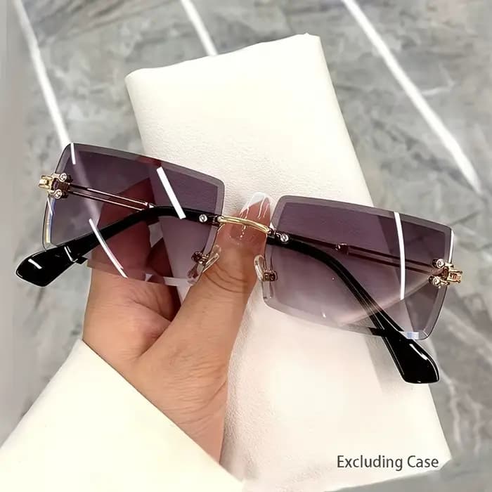 Lunettes élégantes à la mode dégradées sans cadre pour femmes