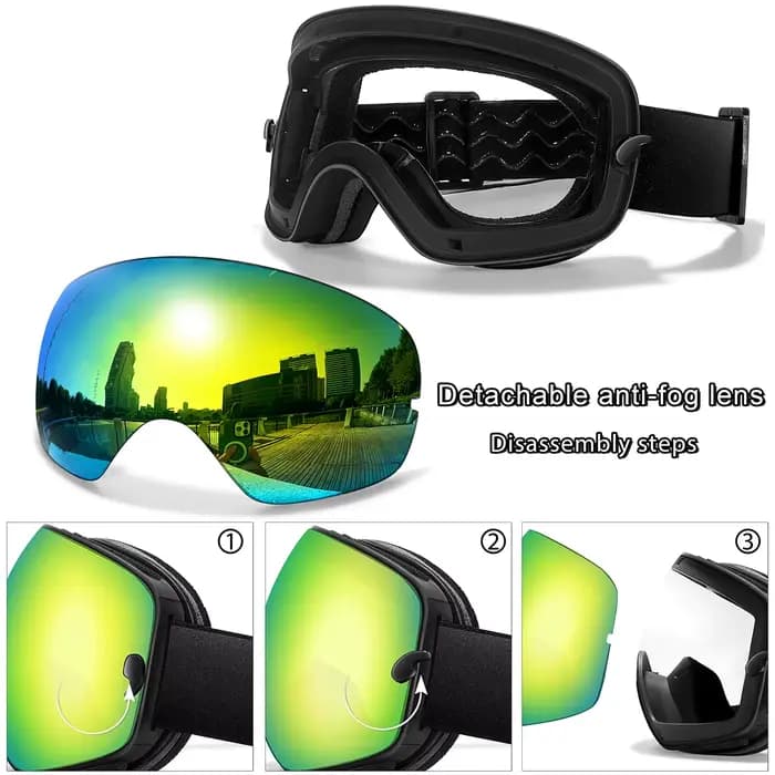 Lunettes de ski antibuée pour hommes et femmes