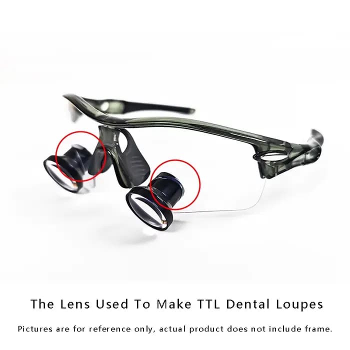 Lentilles en plastique ultralégères Ginghealy 22 Square, vendues par paires, 2,5X/3,0X/3,5X, lentilles utilisées pour la fabrication de loupes dentaires TTL.