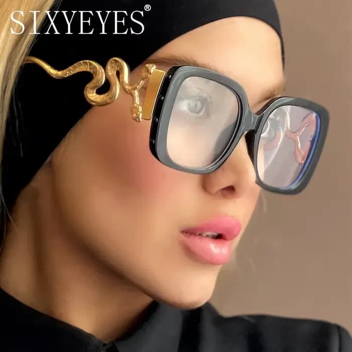 Grand carré Anti bleu lumière lunettes femmes 2025 nouvelle mode Unique jambe de serpent conception