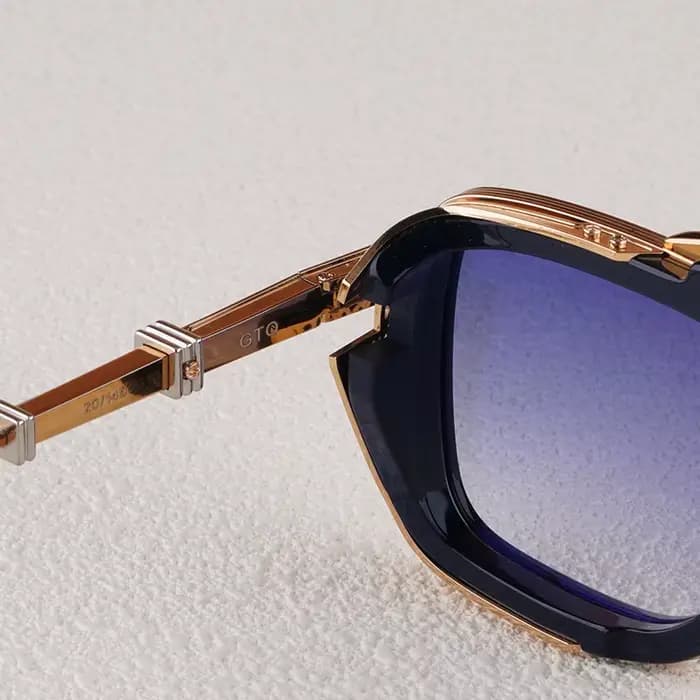 Gto – lunettes de soleil dégradées à monture épaisse en alliage carré pour hommes et femmes
