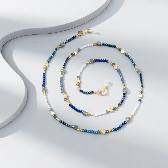Chaîne de lunettes perlée en cristal