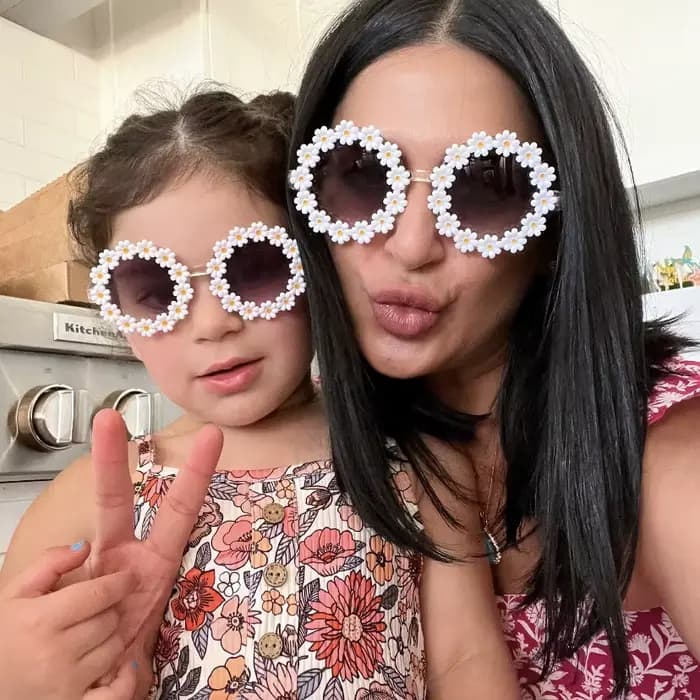 AndrSunglasses-Lunettes de soleil fleur rondes pour femmes