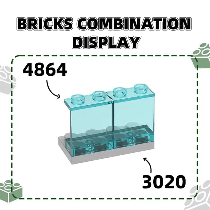 Wange 115 pièces/lot 4864 2 points voiture fenêtre verre blocs de construction Moc accessoires compatibles avec briques enfants jouets boîte-cadeau