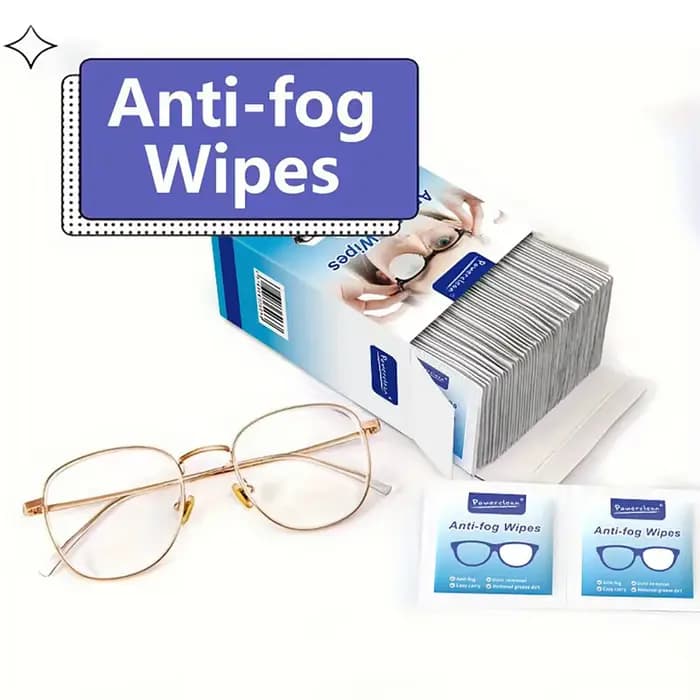 10/50/100 pièces/sac lingettes Anti-buée pour lunettes enveloppées individuellement lingettes nettoyantes pour lentilles pré-humidifiées lingettes de nettoyage pour lentilles et écran f