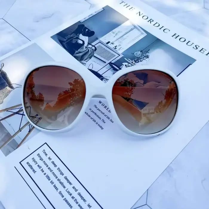 Nouvelles lunettes de soleil circulaires à grande monture pour femmes