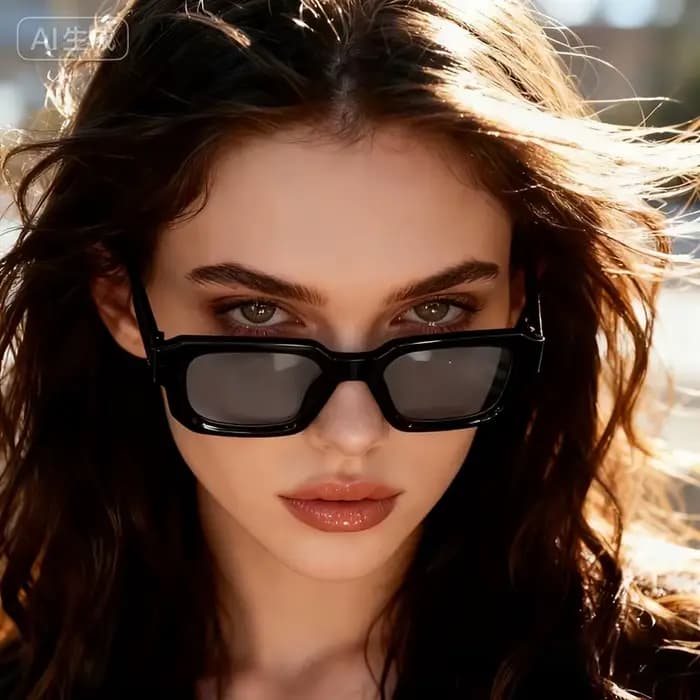 Lunettes de soleil vintage à monture rectangulaire pour femmes