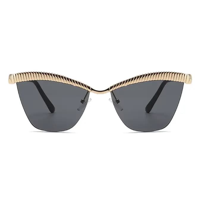 Lunettes de soleil œil de chat demi-cerclées uniques pour femmes