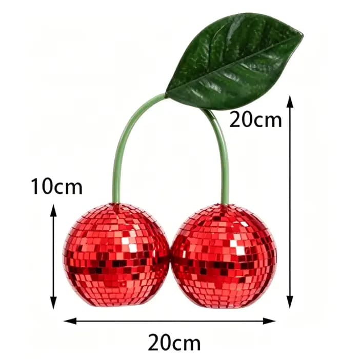 1 cerise disco décorative pour la décoration murale et intérieure, pouvant être accrochée aux murs avec des boules disco cerise et des décorations disco.