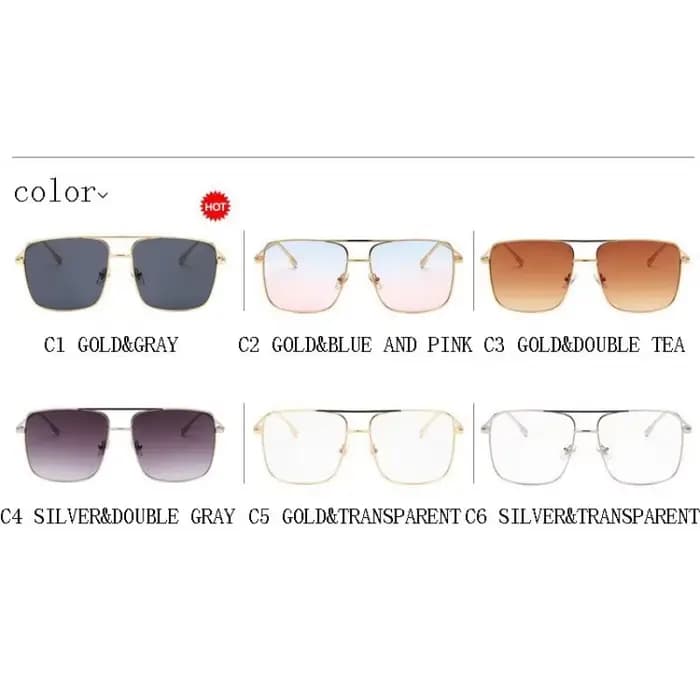 Lunettes de soleil surdimensionnées en métal pour femmes
