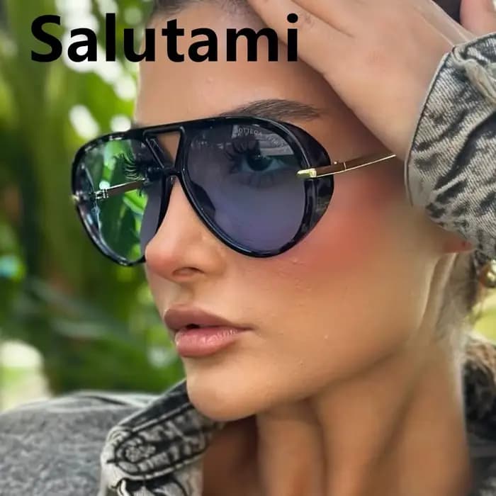 Lunettes de soleil œil de chat en alliage pour femmes