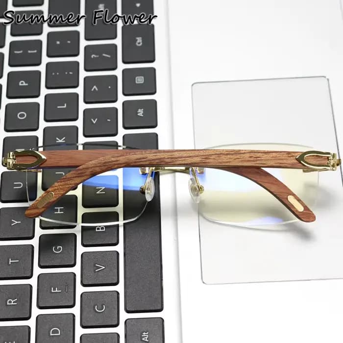 Lunettes optiques en bois et titane pour hommes