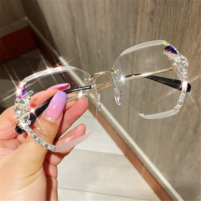 Nouvelles lunettes de soleil en métal sans bordure femmes