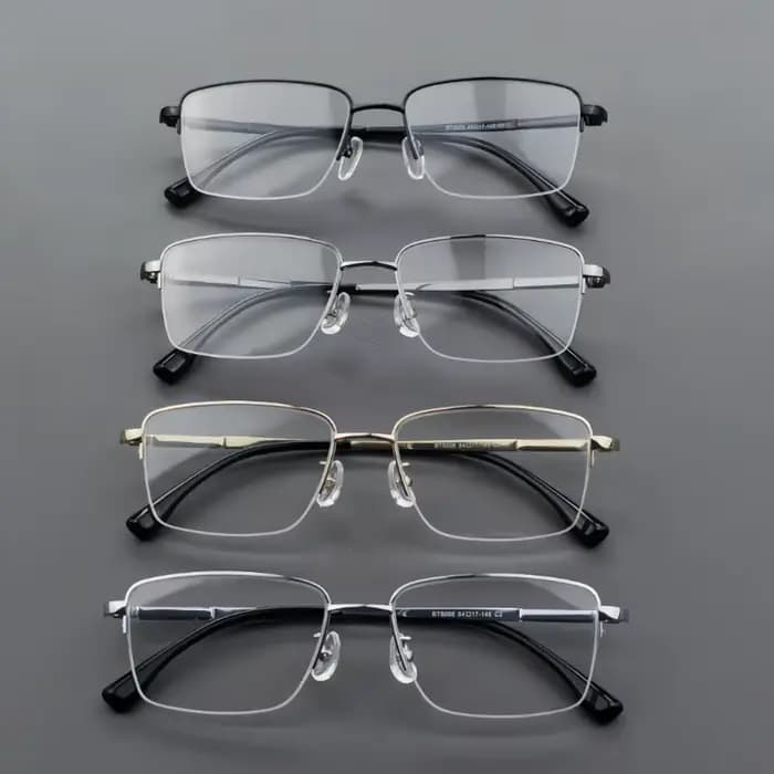 Monture de lunettes semi-cerclée en titane pour homme