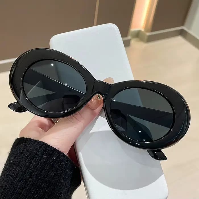 Lunettes à monture ovale en plastique pour hommes/femmes