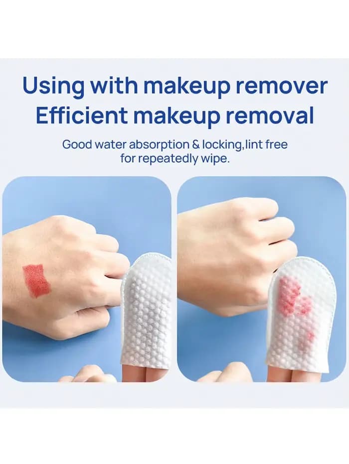 30 pièces/50 pièces/100 pièces tampons démaquillants jetables de Type lit de doigt tissu Non tissé en forme de U Double face Type de poche démaquillant doux non pelucheux avec un bon effet