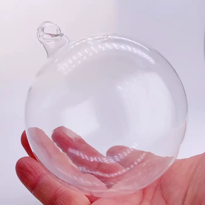 Boule de verre transparente pour sapin de Noël, ornement à peindre bricolage, 100mm, 5 pièces