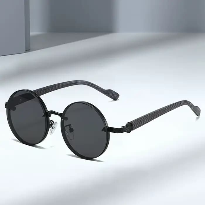 Lunettes de soleil rondes vintage 2025 – Tendance classique dégradée pour l'extérieur – Design de marque de luxe – Monture métallique – 2453