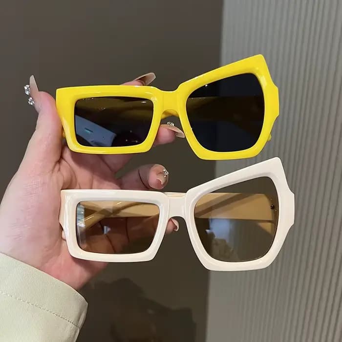 Sourcils lunettes de soleil femmes hommes polygone Vintage marque concepteur carré