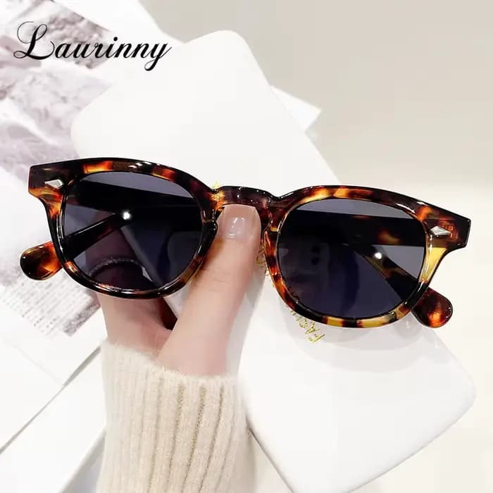 Lunettes de soleil rondes vintage effet écaille de tortue pour femmes et hommes