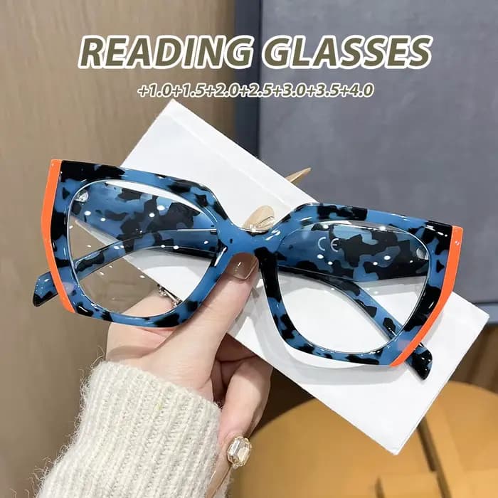 Lunettes de lecture à grande monture colorée Oyalie à motifs uniques
