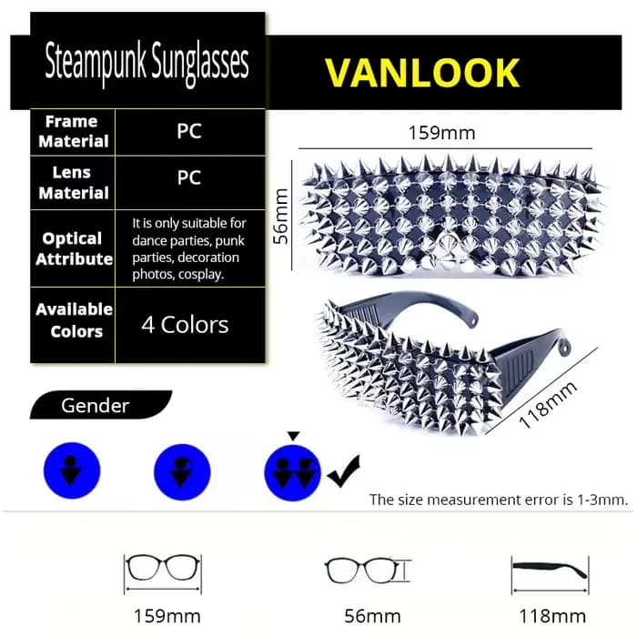 Lunettes de soleil Pixel Steampunk pour hommes et femmes