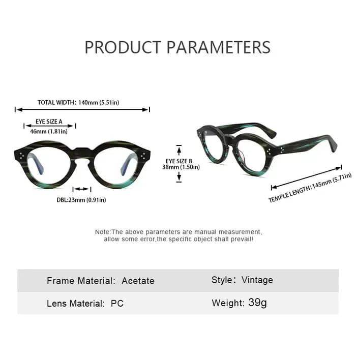 Lunettes optiques rétro à la mode pour hommes et femmes