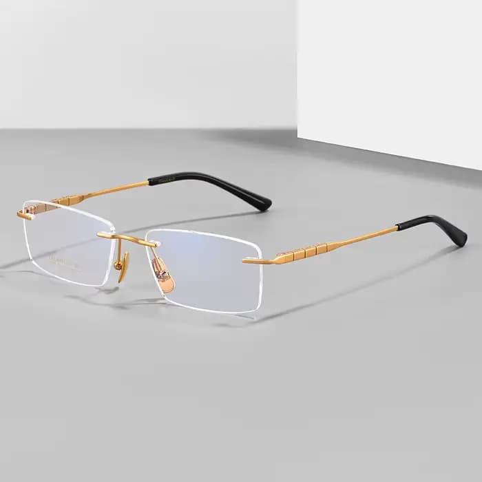 Lunettes sans monture en titane pur ultralégères pour hommes