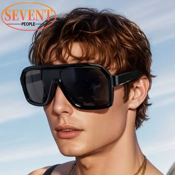 Lunettes de soleil carrées surdimensionnées classiques pour hommes 2026 – Monture métallique tendance de luxe