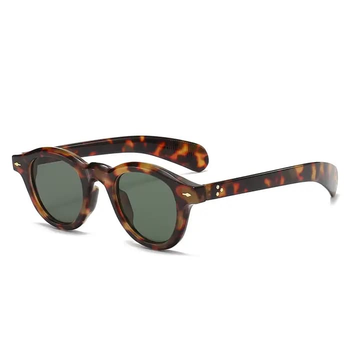 Lunettes de soleil ovales imprimées léopard
