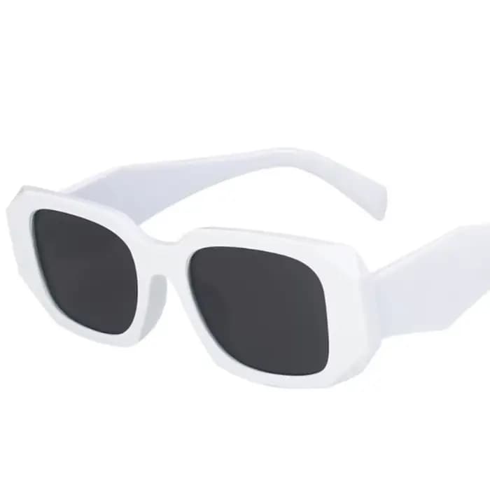 Lunettes de soleil classiques carrées blanches pour femmes