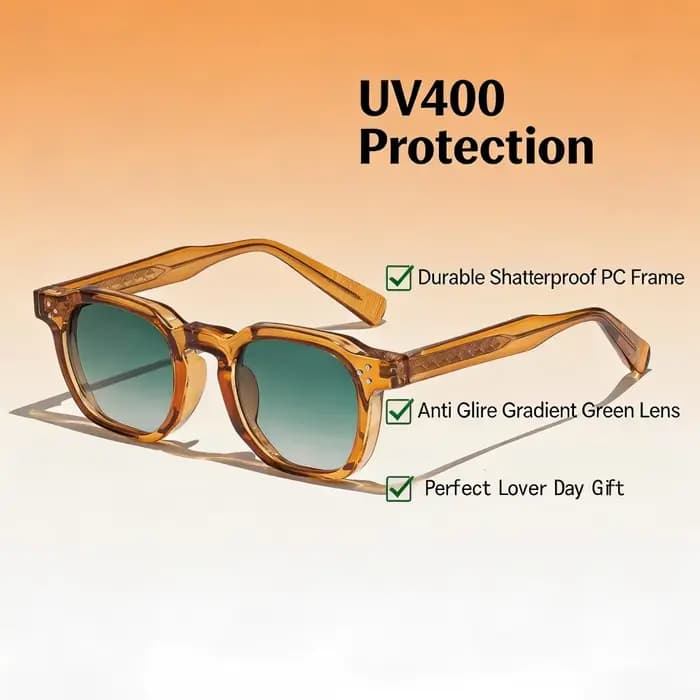 CATERSIDE – lunettes de soleil transparentes à monture carrée orange