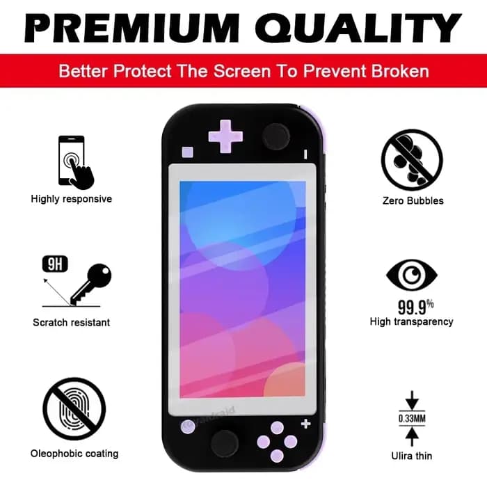Protecteur d'écran en verre trempé pour Switch Lite, 4 couleurs, Film de protection HD transparent pour NS Switch Lite, accessoires de jeu