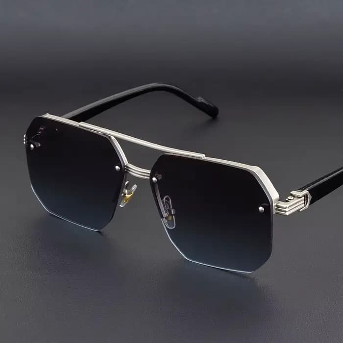Lunettes de soleil en métal pour hommes