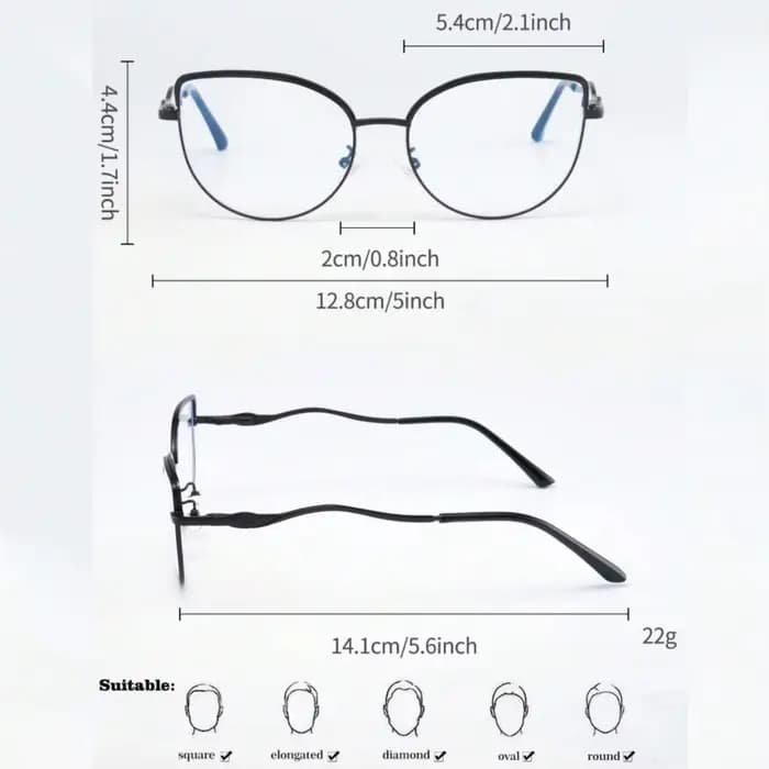 Lunettes unies à la mode pour femmes