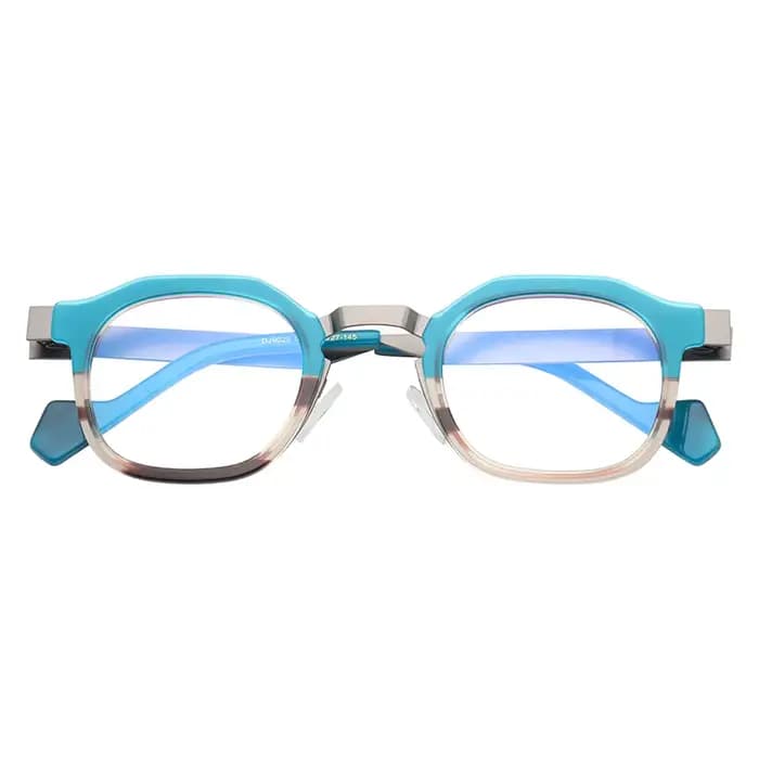 Lunettes d'art à la mode en acétate avec cadre rond en métal