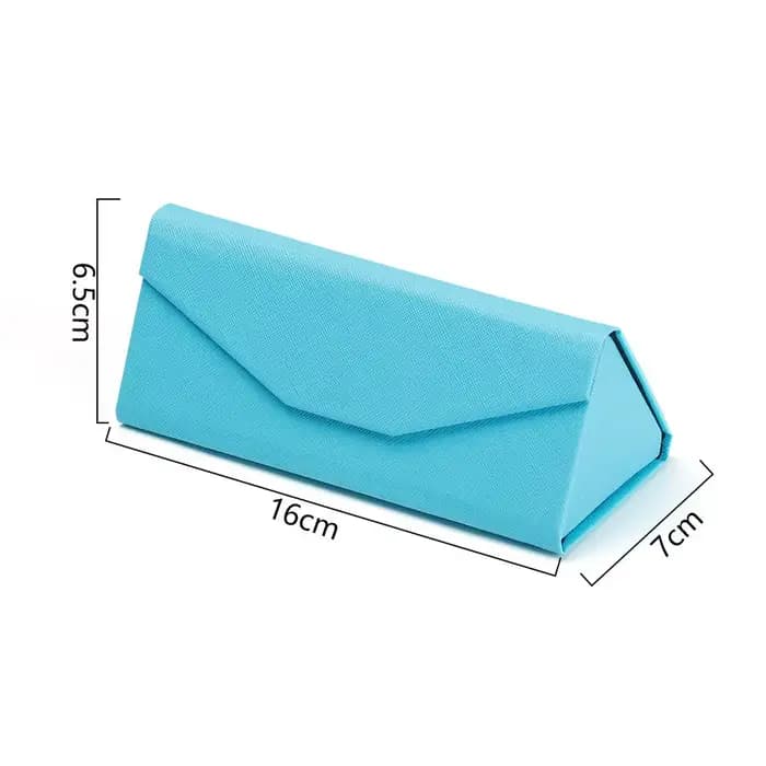 Boîte à lunettes triangulaire pliable unisexe à motif croisé couleur bonbon