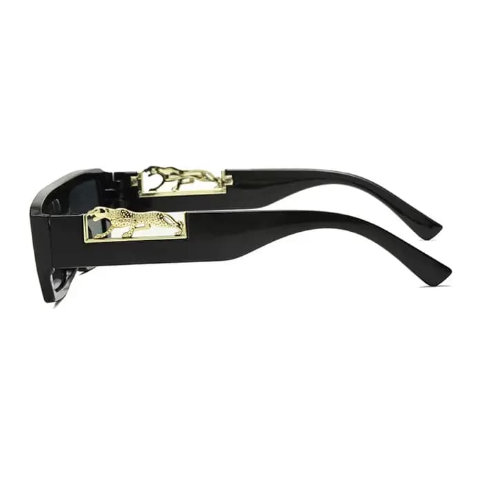 Lunettes de soleil rectangulaires léopard pour femmes et hommes