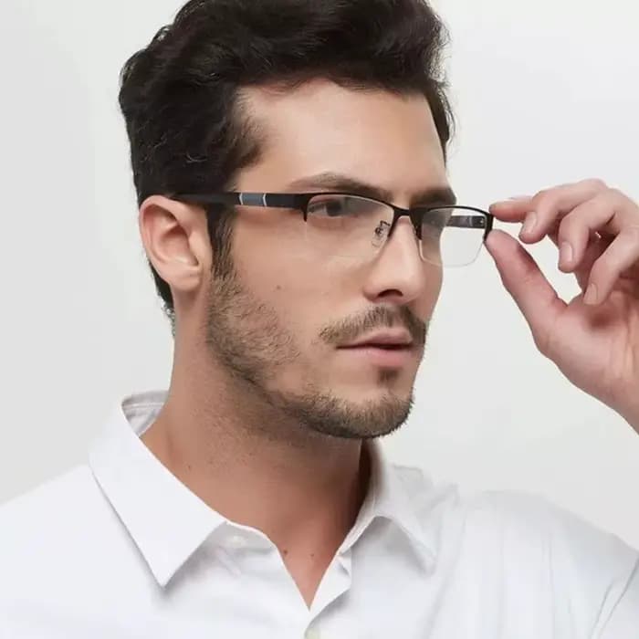Lunettes de lecture anti-lumière bleue en métal pour hommes