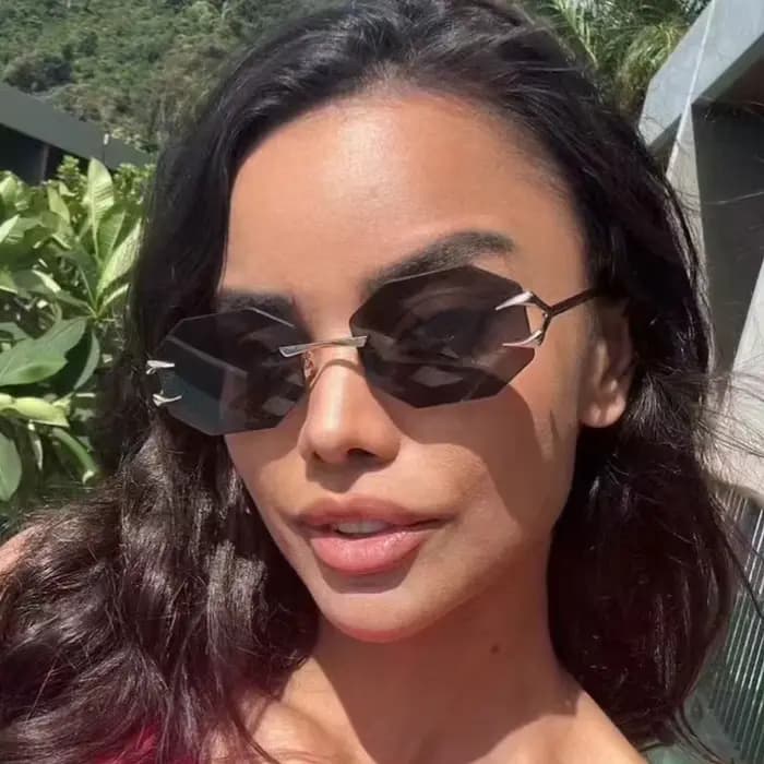 Lunettes de soleil hexagonales sans bords pour femmes et hommes