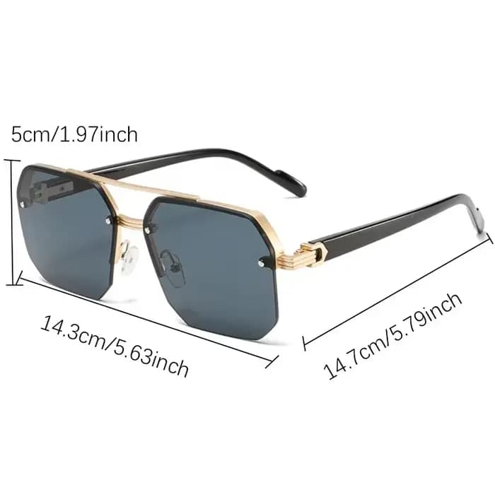 GM LUMIAS lunettes de soleil surdimensionnées semi-sans monture hommes mode Vintage dégradé nuances décontractées