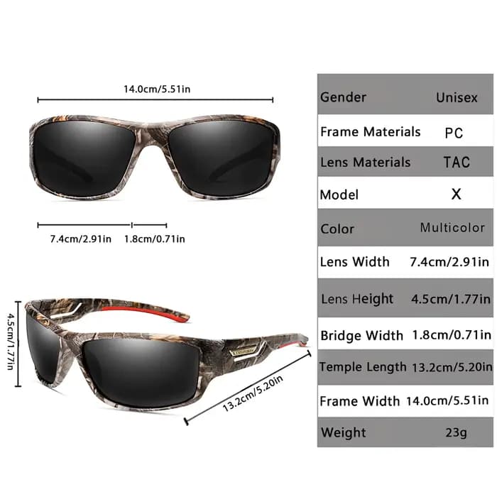 LOISRUBY lunettes de soleil de pêche polarisées hommes Camouflage conduite Sports de plein air cyclisme