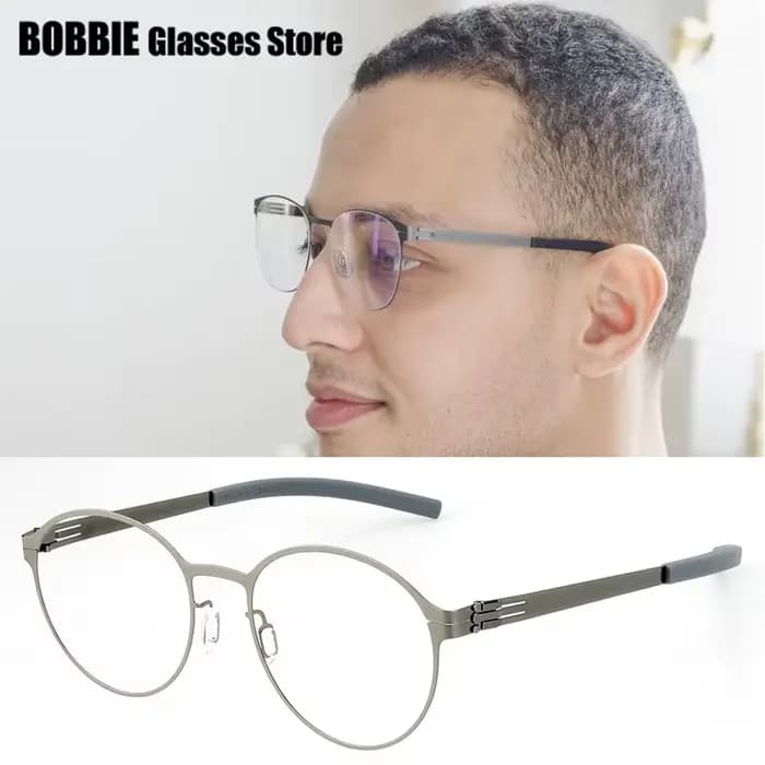 Allemagne lunettes rondes cadre sans vis alliage ultraléger classique affaires hommes femmes lunettes lunettes avocat Elite James C nouveau