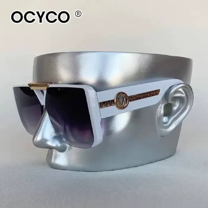 Lunettes de soleil carrées Vintage à grande monture pour hommes et femmes