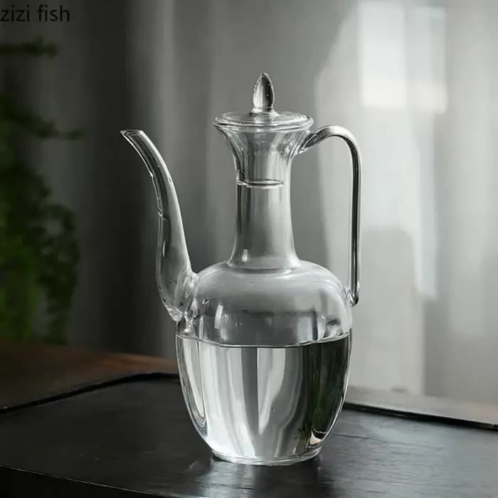 Théière en verre Vintage, bouilloire Flagon, résistante à la chaleur, bouteille d'eau, théière à fleurs, ustensiles à thé, outils de préparation du thé, service à thé de l'après-midi