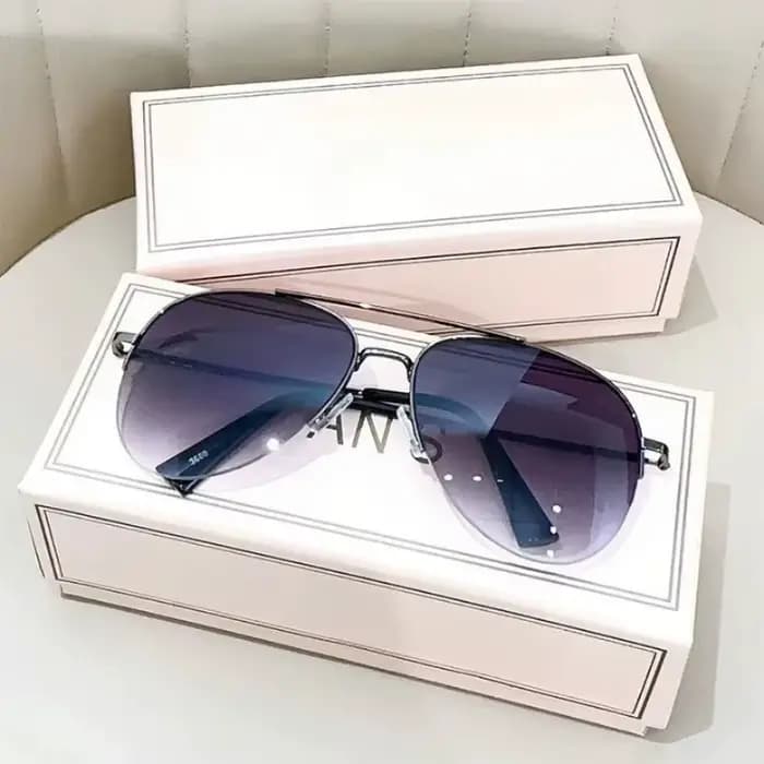 Lunettes de soleil pilote à grande monture pour hommes