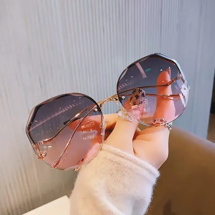 Lunettes de soleil vintage sans monture avec biscuits pour femmes et hommes