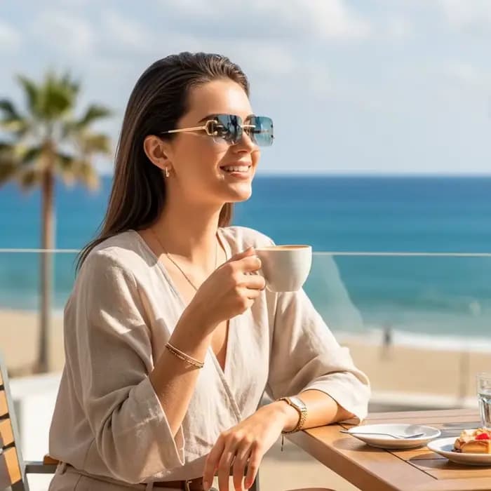 HBK rétro lunettes de soleil sans monture pour femmes hommes petit carré cadre doré marque Design thé nuances Rectangle