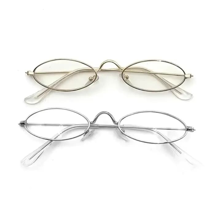 Lunettes ovales en métal Y2K pour femmes et filles