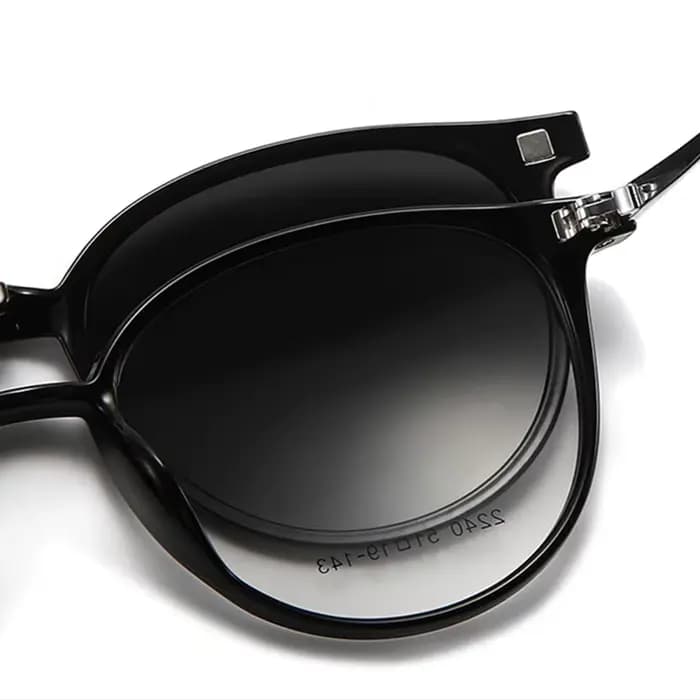 Clip magnétique sur lunettes cadre femmes conduite lentille optique polarisée avec recette